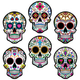 6-Count Day of the Dead Sugar Skull Cutouts - Halloween decor at Party Pig Austin