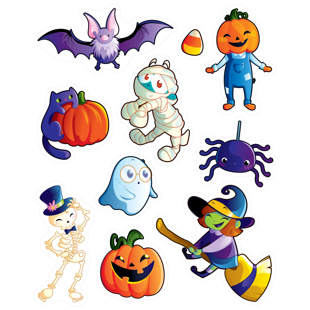 10-Count Halloween Friends Window Clings - Halloween decor at Party Pig Austin