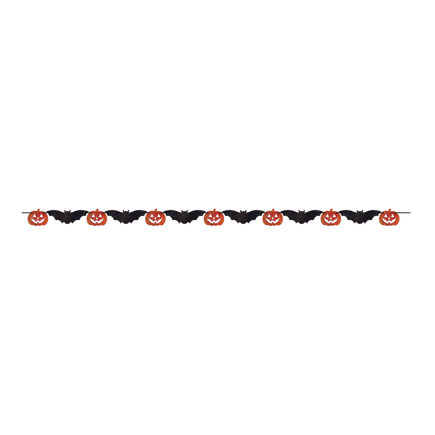 7 ft. Pumpkin & Bat Streamer Banner - Halloween decor at Party Pig Austin