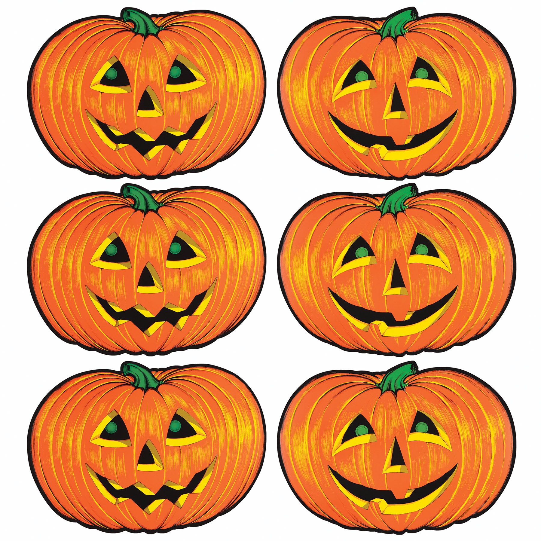 6-Count 10 x 14 in. Jack-o'-Lantern Cutouts - Halloween decor at Party Pig Austin
