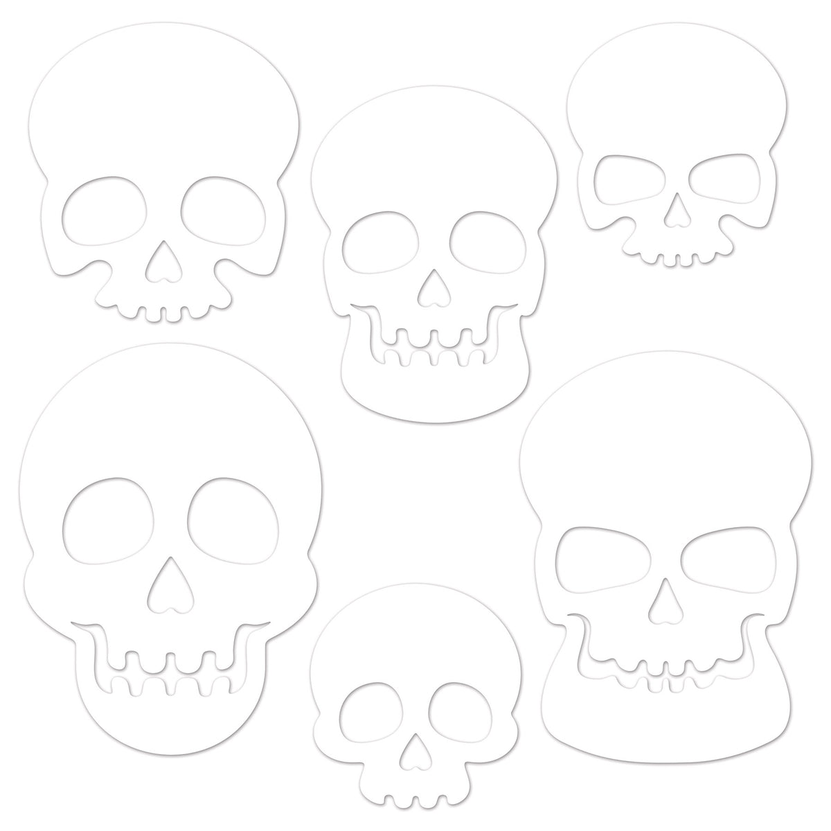 6-Count Skull Decoration Plastic - Halloween decor at Party Pig Austin