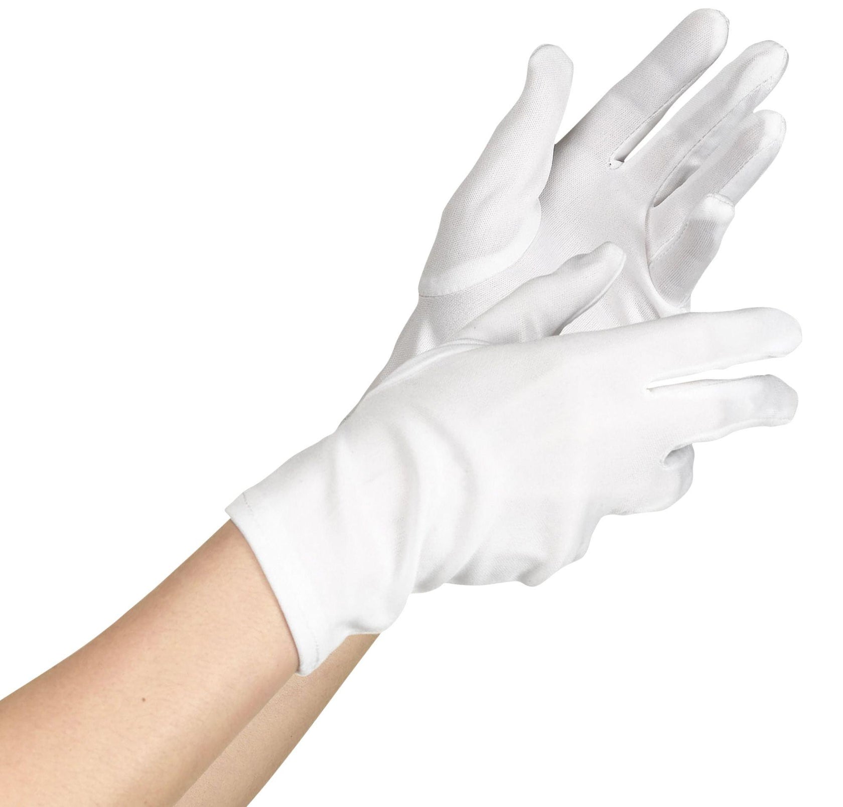 Child white wrist-length costume gloves