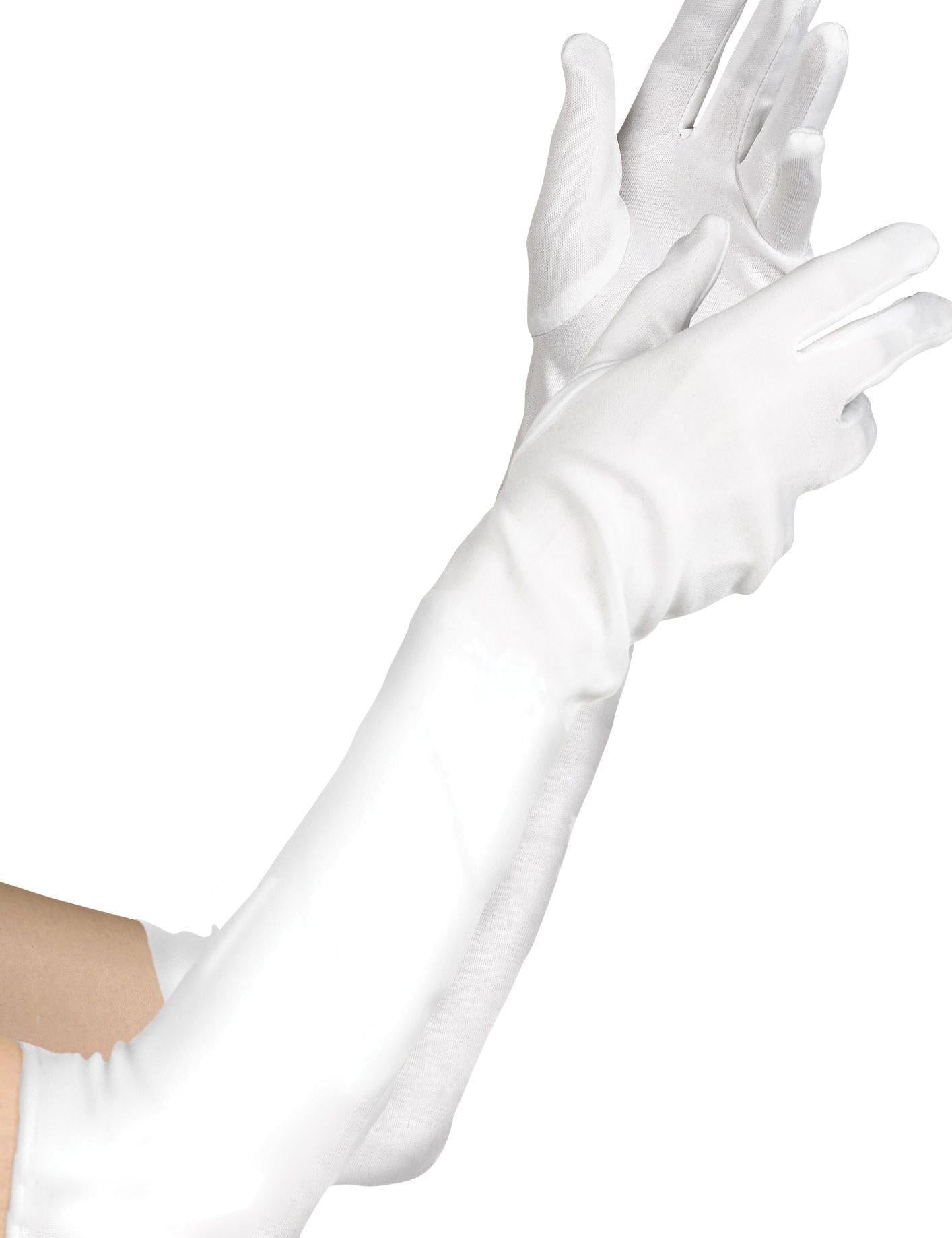 Adult long white costume gloves