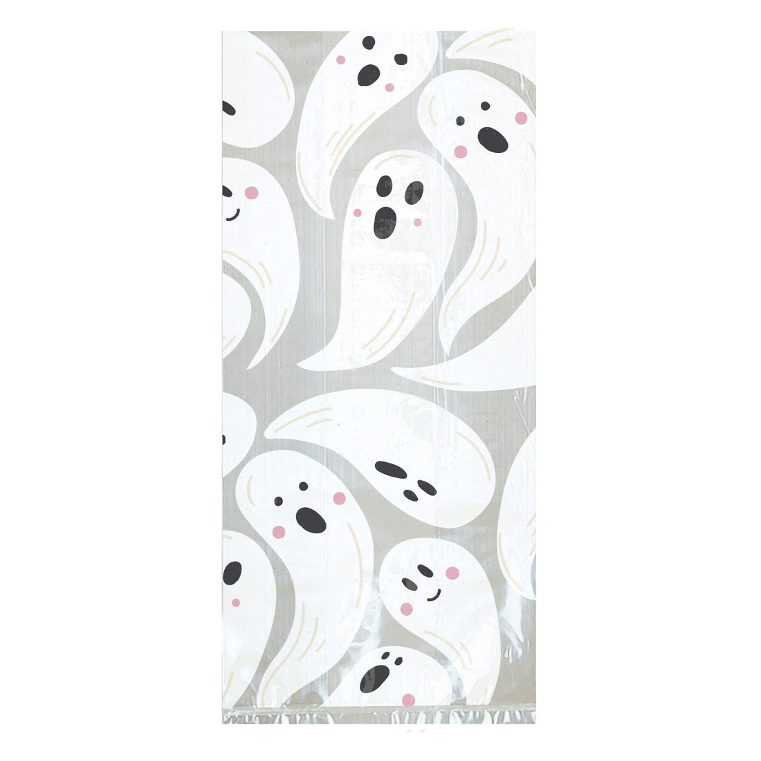 Boo Bash ghost-pattern Halloween cellophane treat bags, 20 count