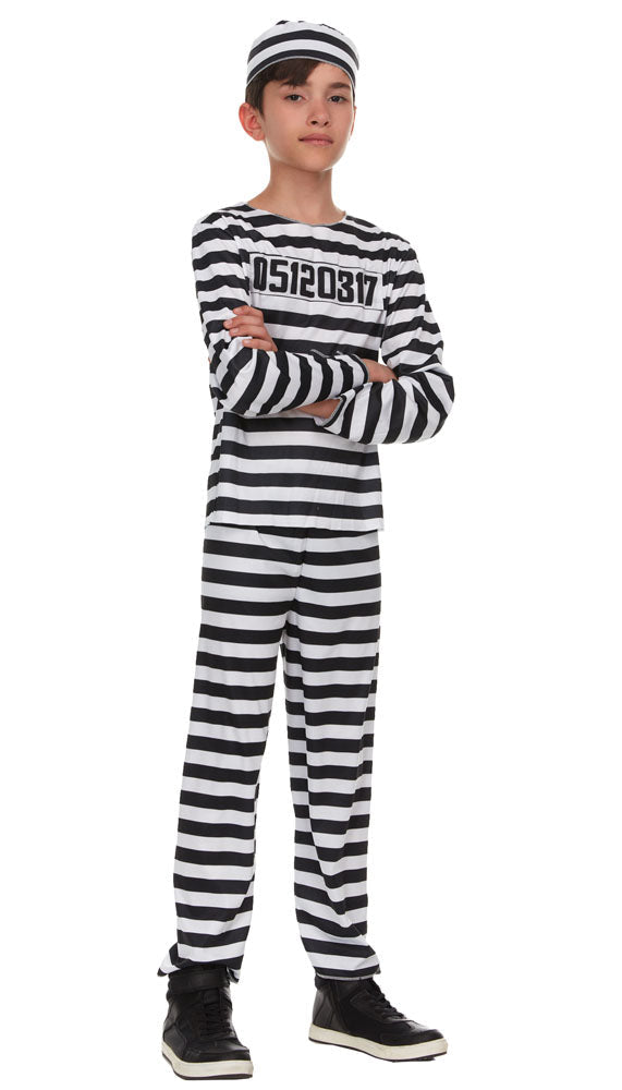 Boys' Prisoner Stripe Costume