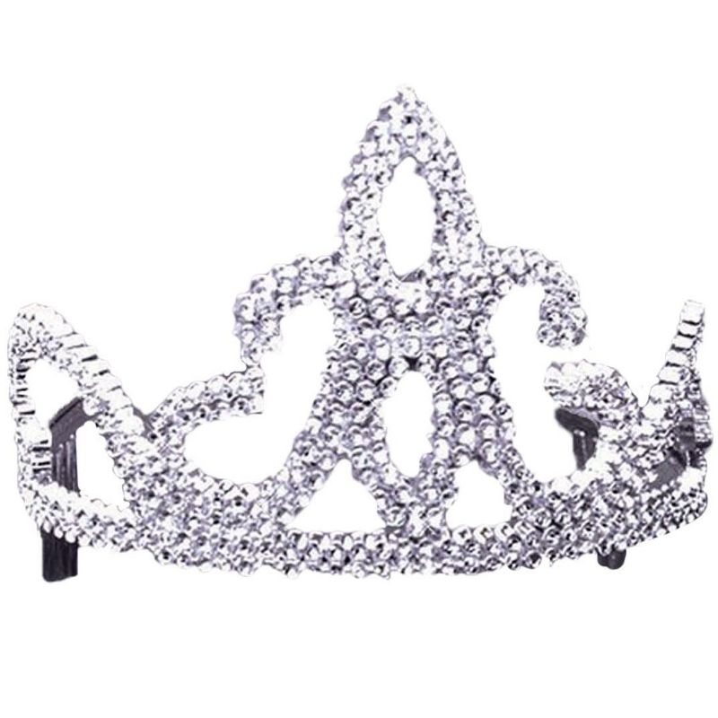 Silver plastic princess costume tiara, Forum Novelties 25081