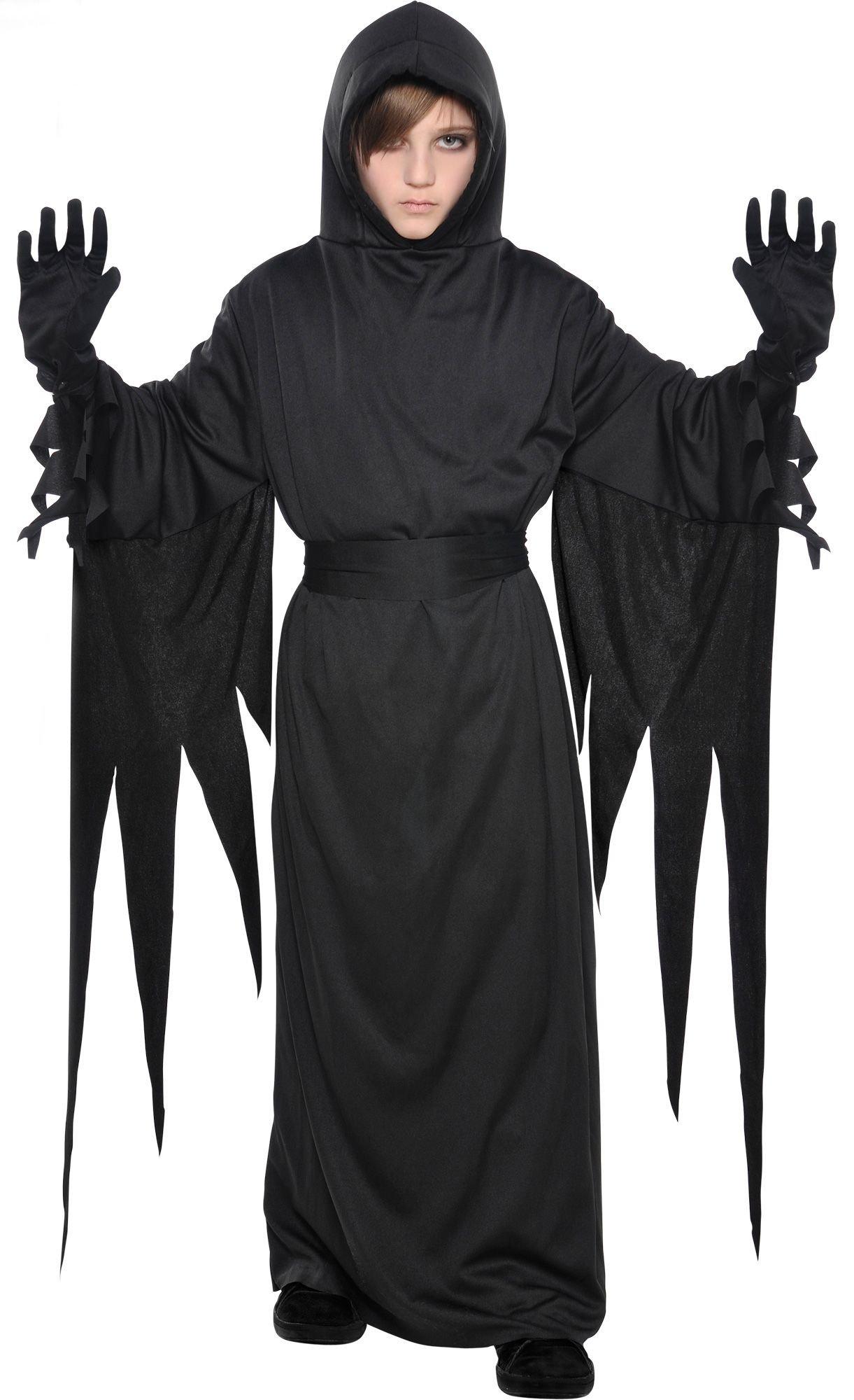 Child black terror costume robe
