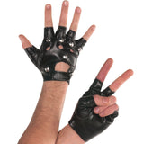 Adult studded fingerless costume gloves