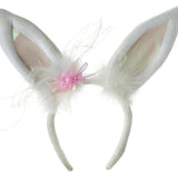 White marabou bunny ear headband