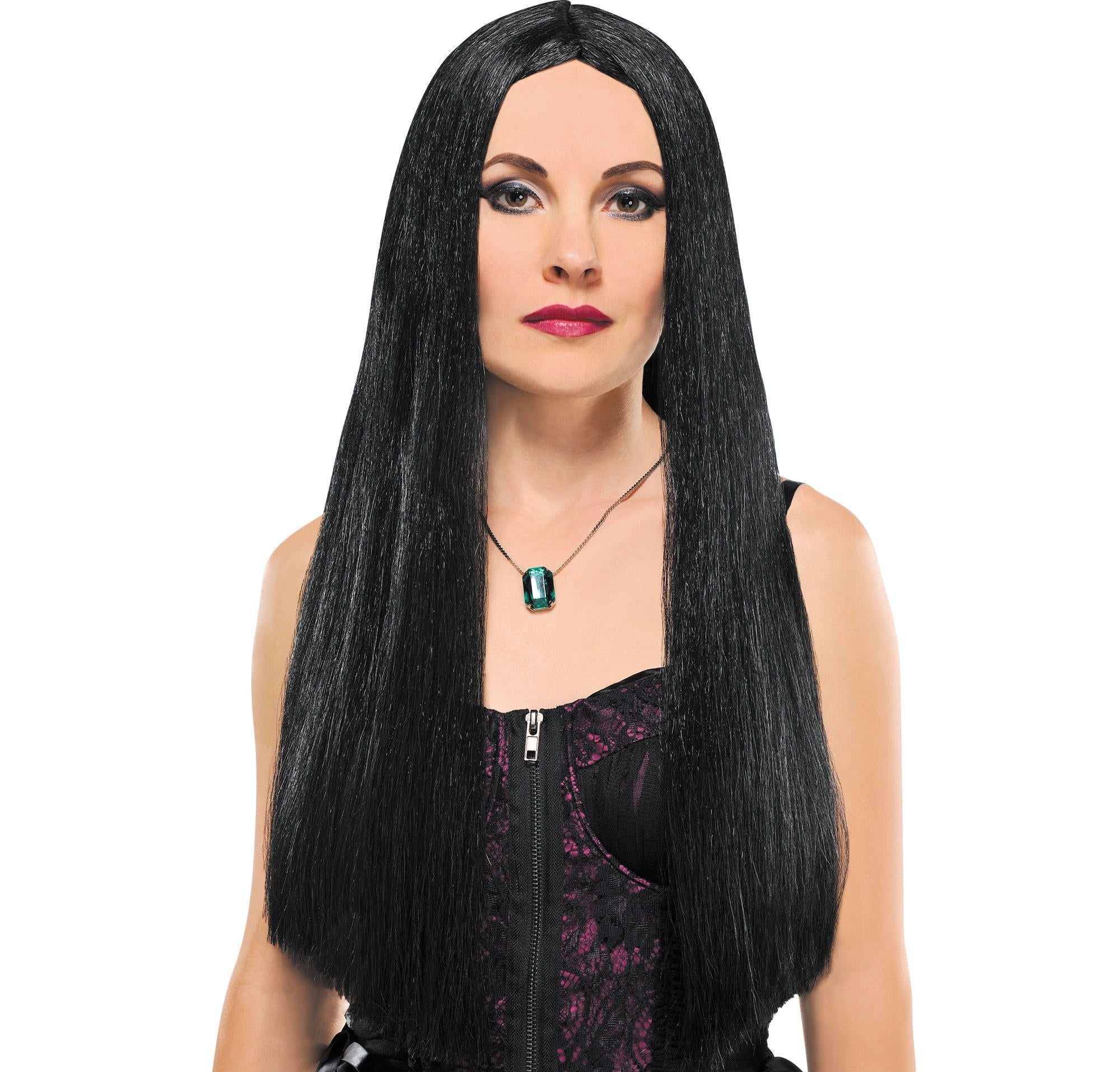 Adult 24-inch black witch costume wig