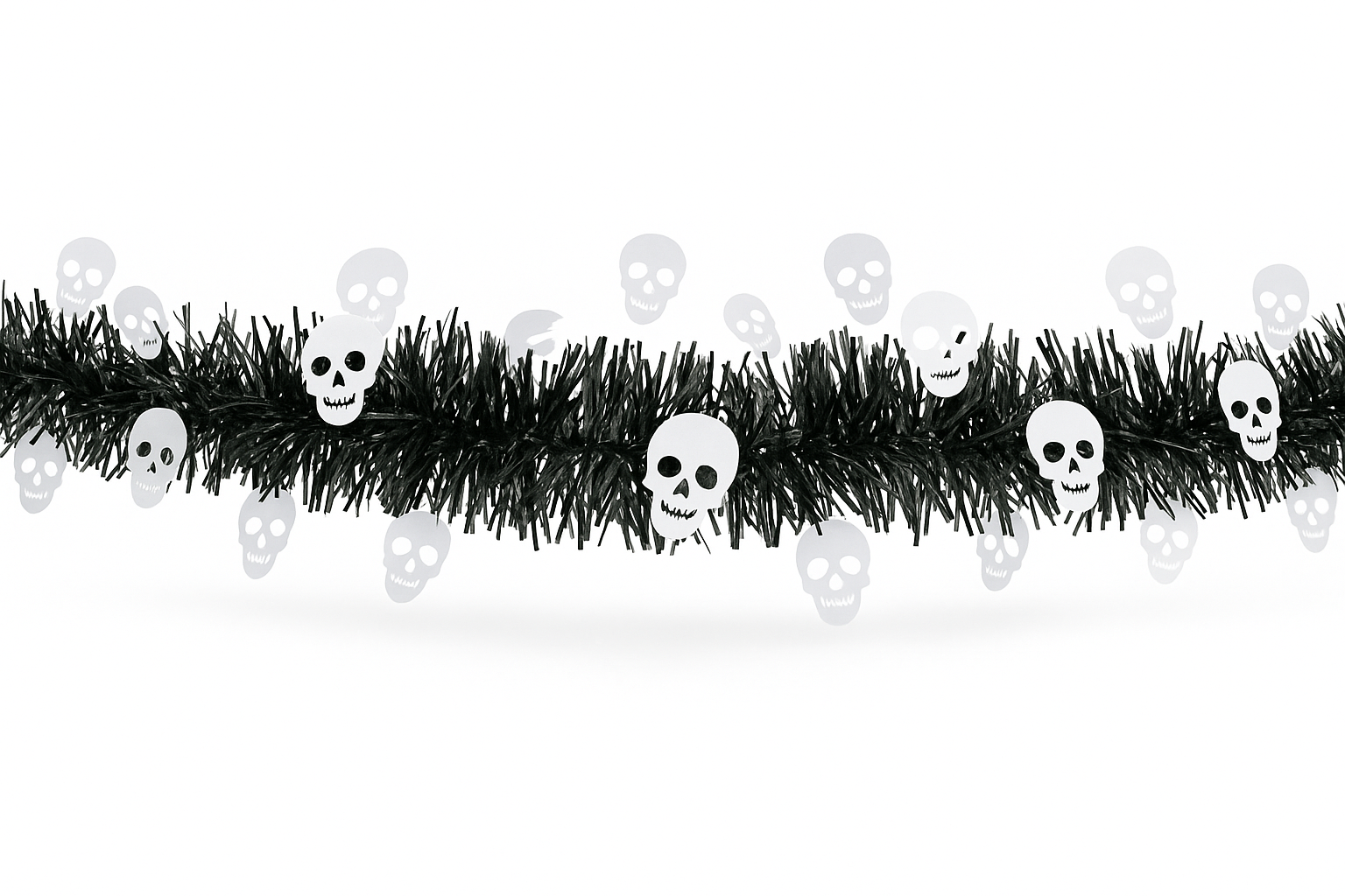 Tinsel Garland Skull - Halloween decor at Party Pig Austin