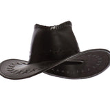 Black leather-style cowboy costume hat