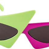 Pink and green asymmetrical costume glasses