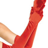 Women's long red costume gloves