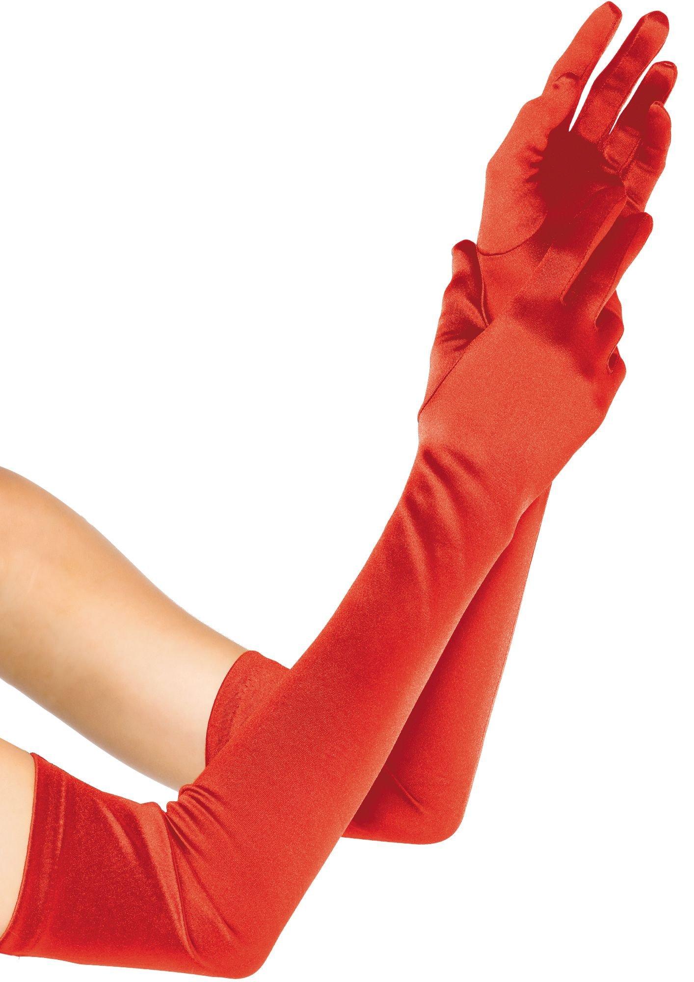 Women's long red costume gloves