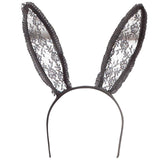 Black lace bunny costume ears