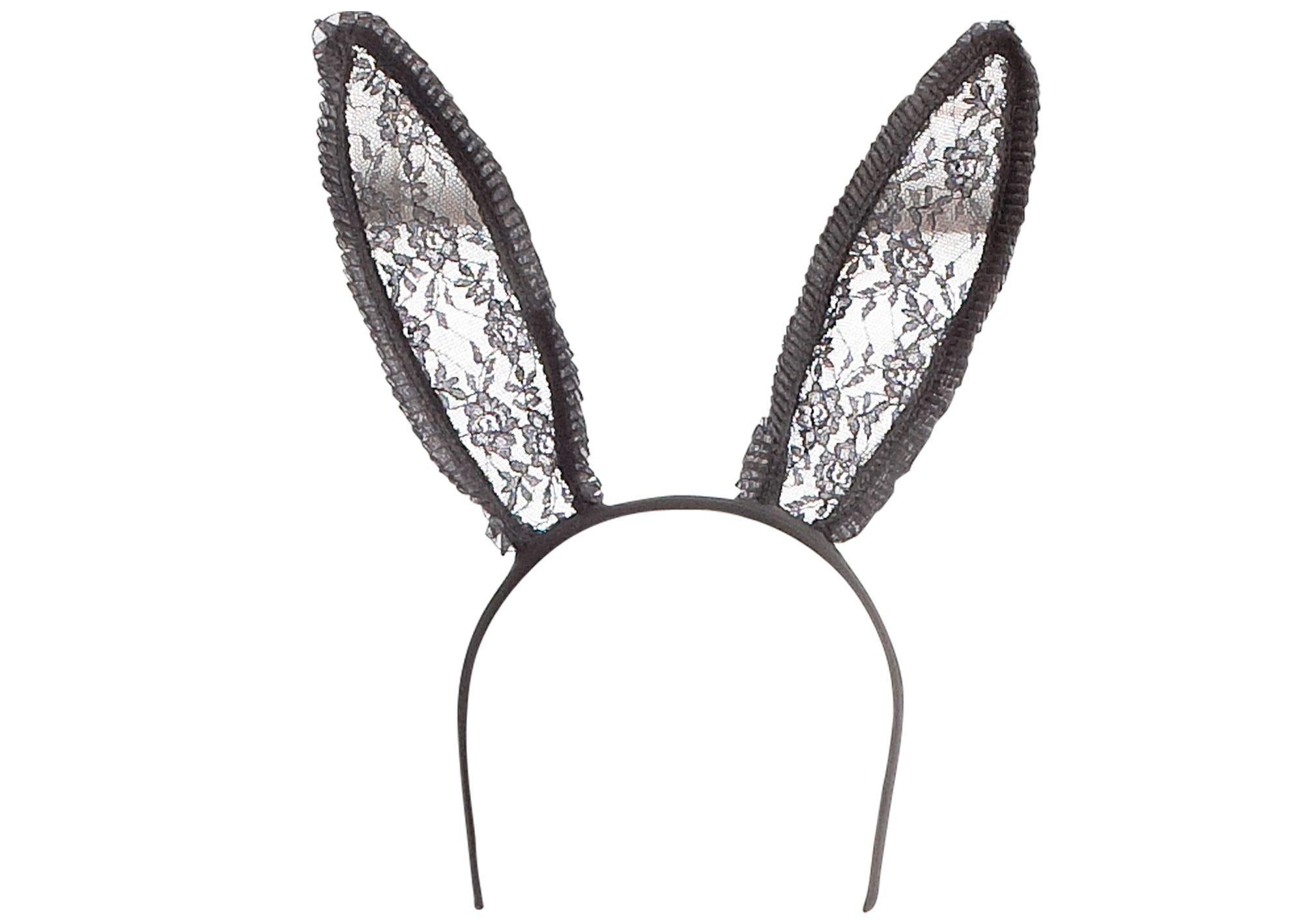 Black lace bunny costume ears