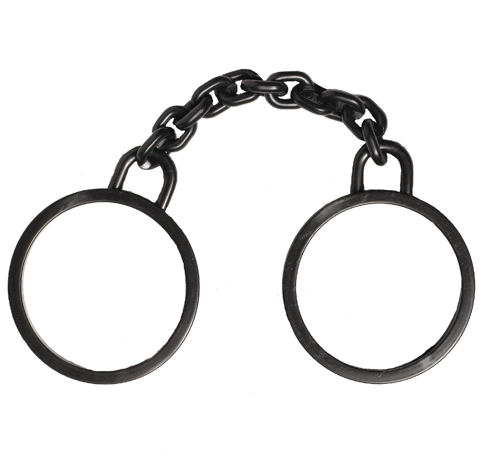 Black rubber costume shackles