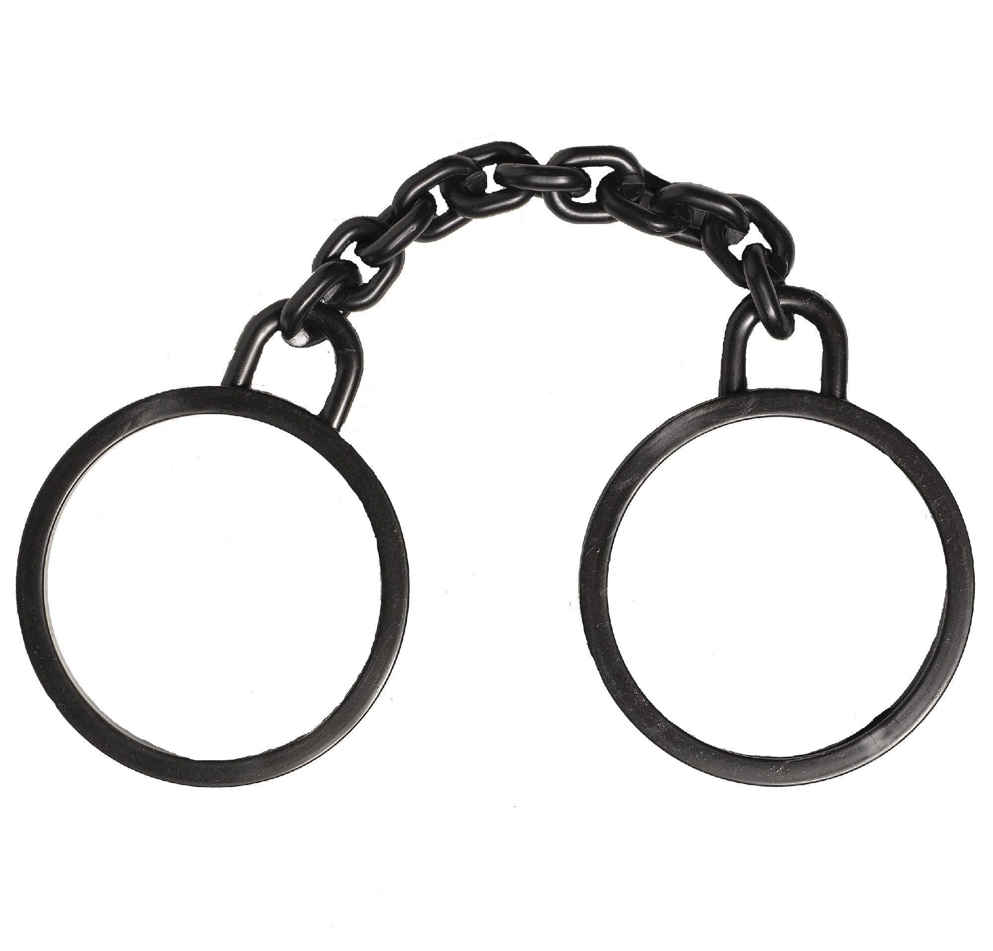 Black rubber costume shackles