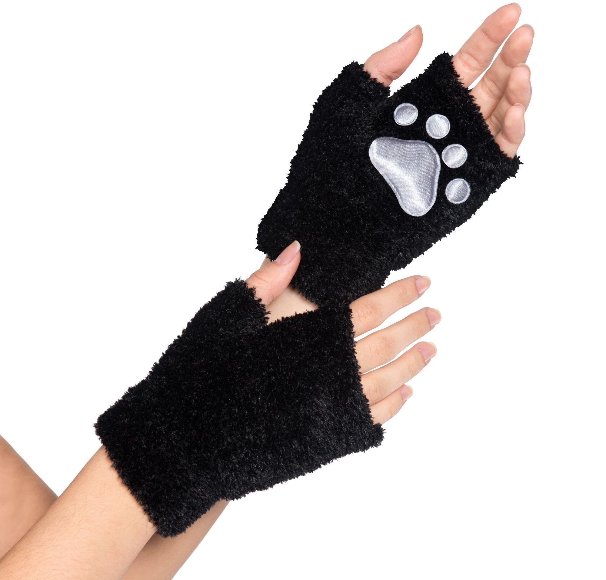 Cat costume gloves with paws