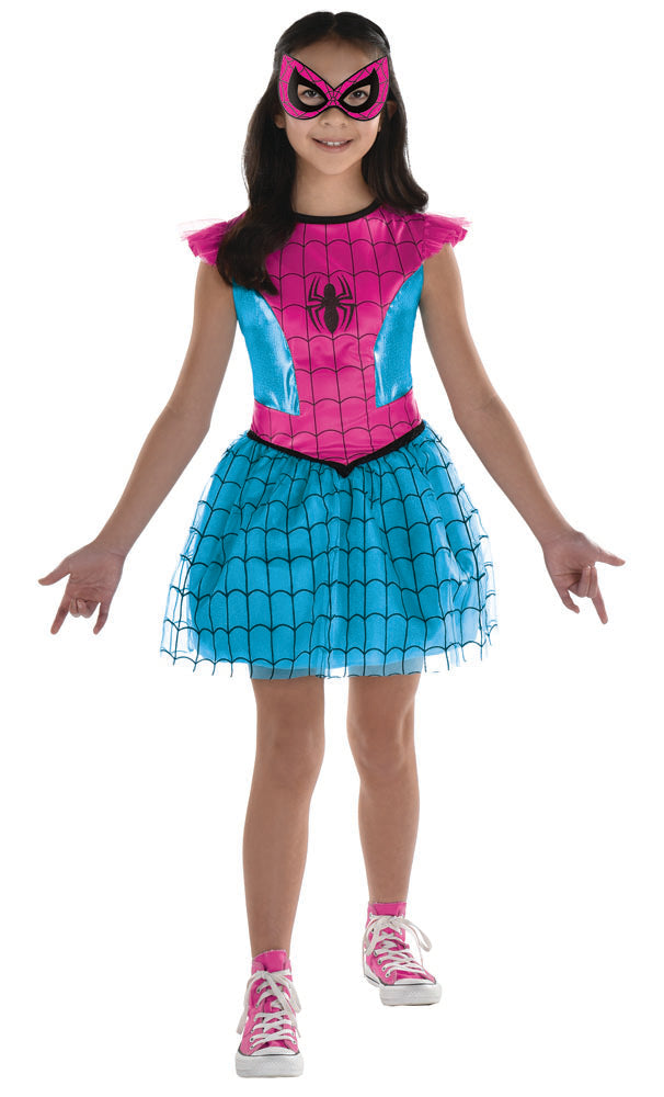 Girls' Spider-Girl Pink Blue Costume