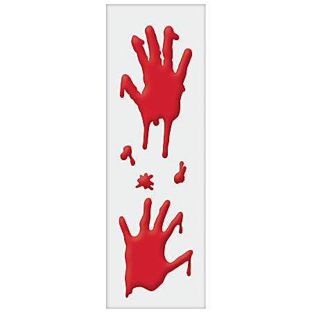 5-Piece Asylum Bloody Hand Gel Clings - Halloween decor at Party Pig Austin