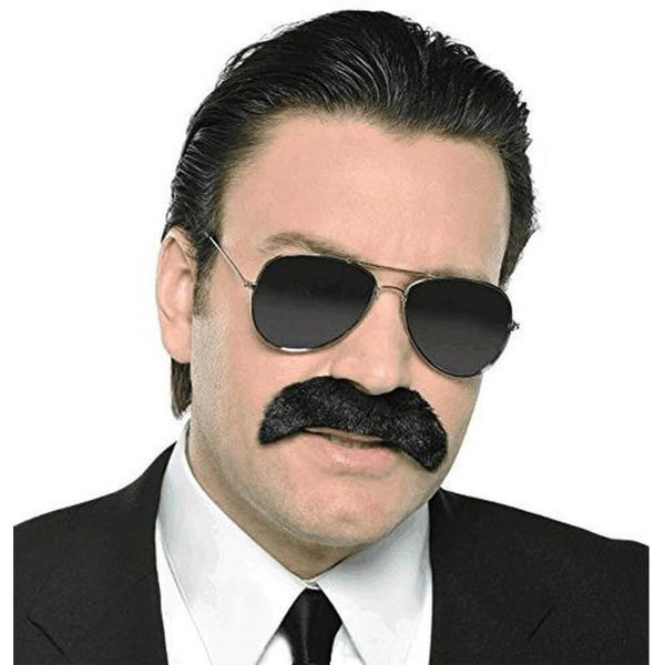 Black Good Fella costume mustache, Amscan 840900