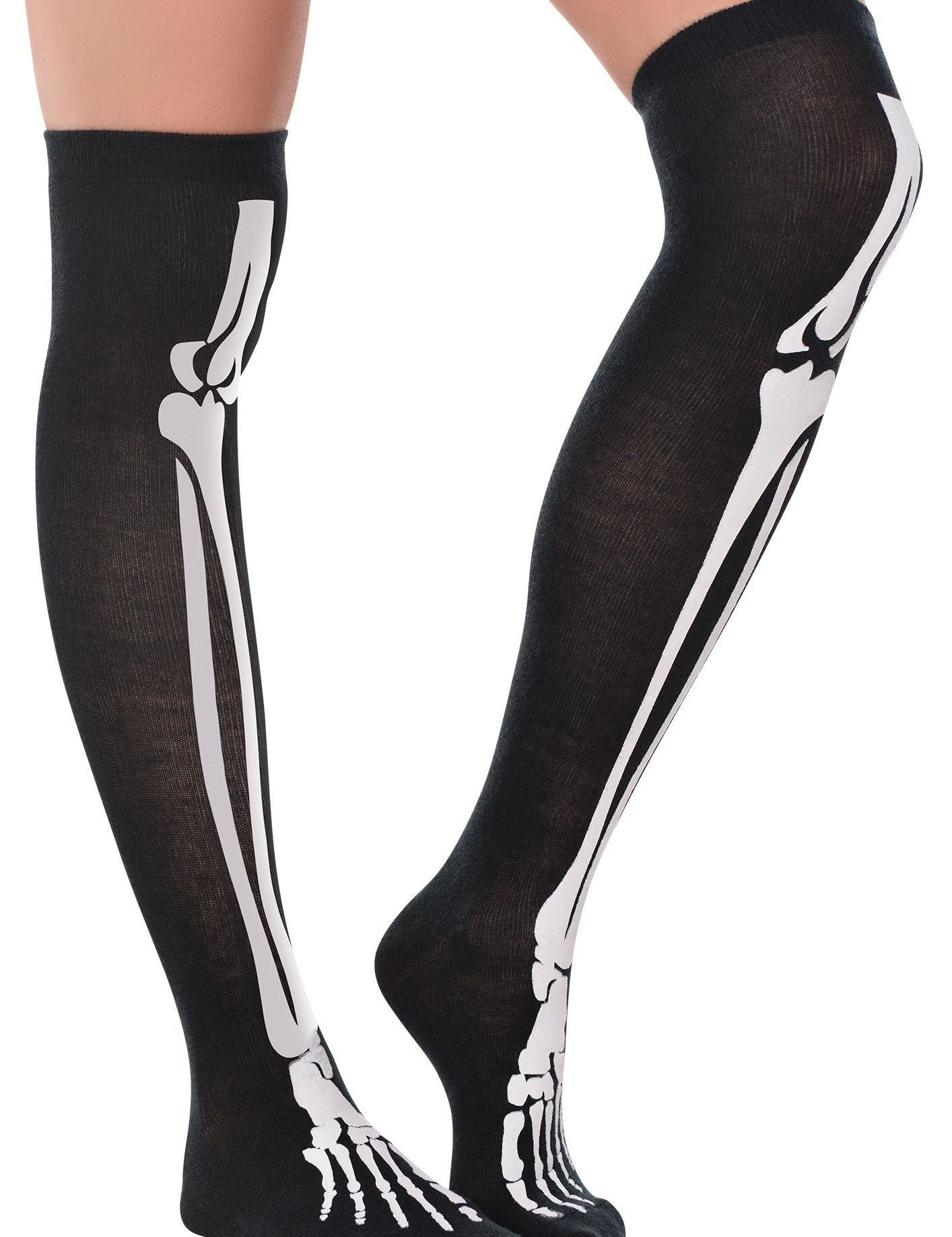 Halloween bones over-the-knee socks