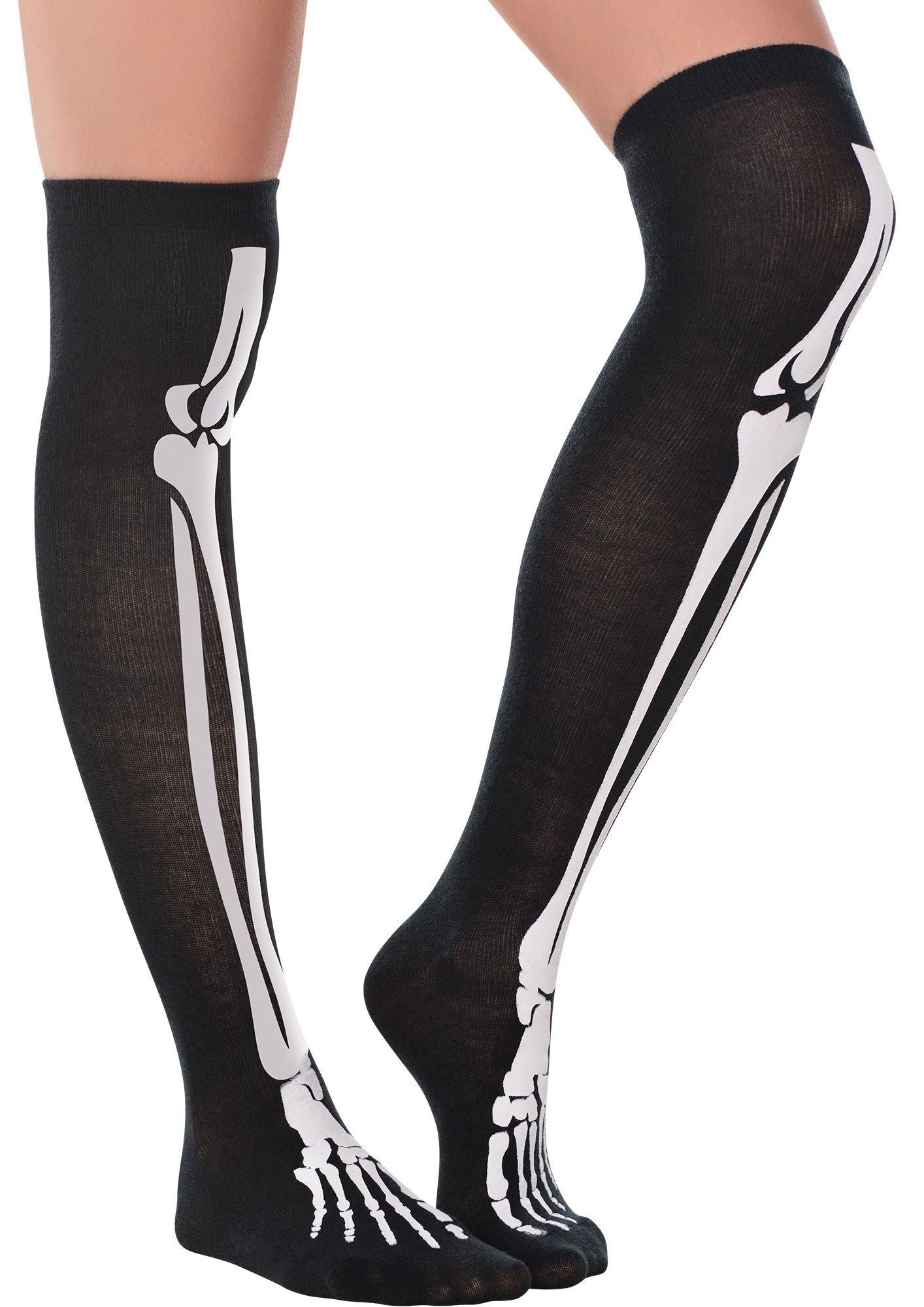 Halloween bones over-the-knee socks