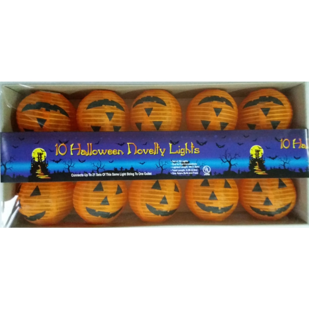10-Count Pumpkin Lantern String Lights - Halloween decor at Party Pig Austin