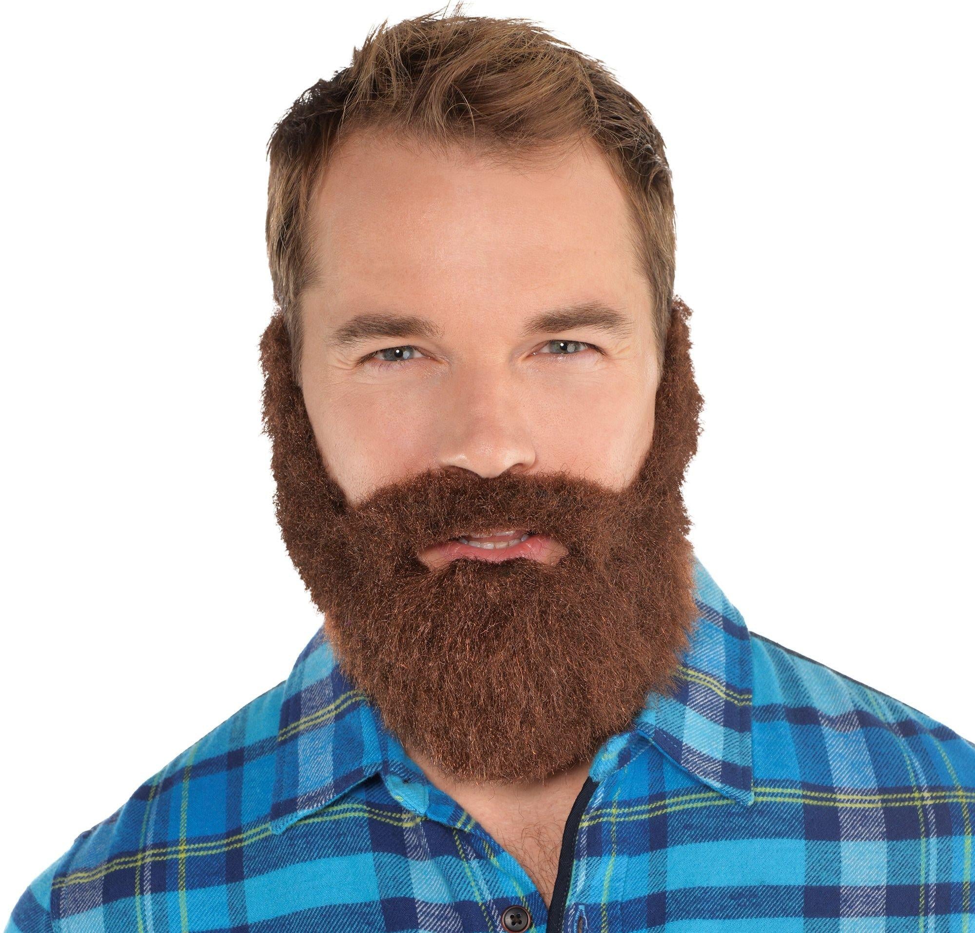 Brown lumberjack costume beard and mustache