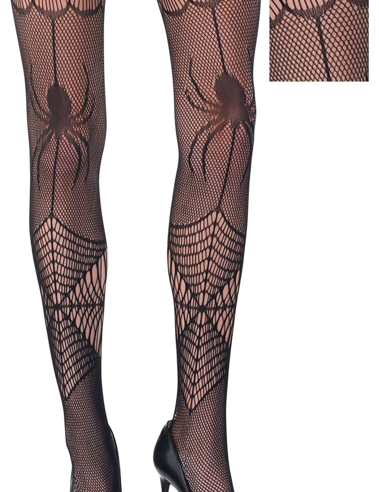Spider and web patterned costume stockings