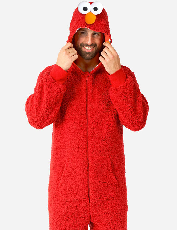 Men's Elmo Onesie Ad Costume