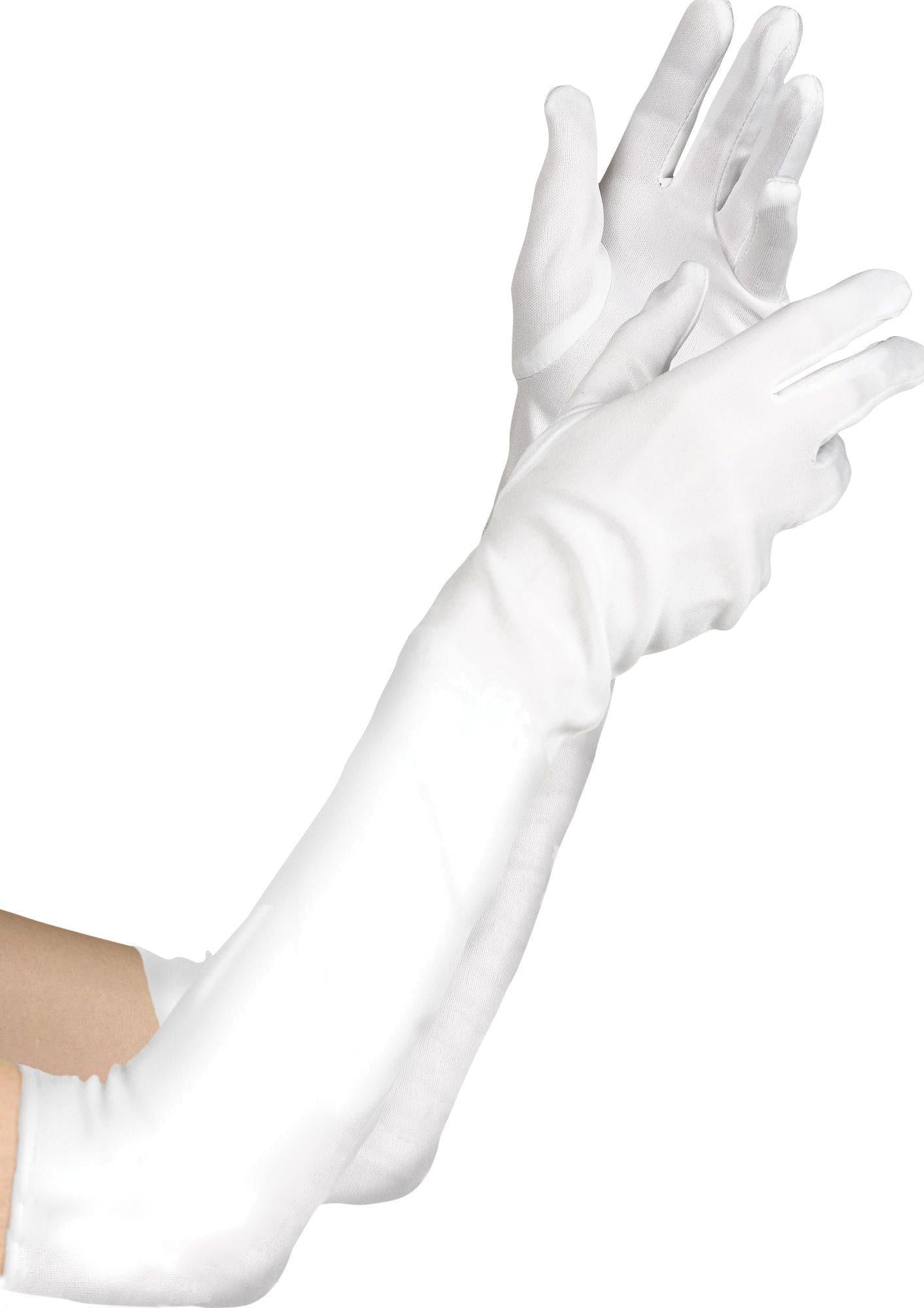 Child long white costume gloves