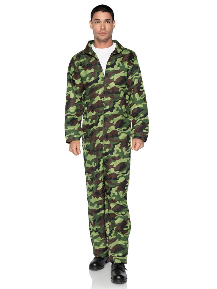 Men's Camo Jumpsuit Costume