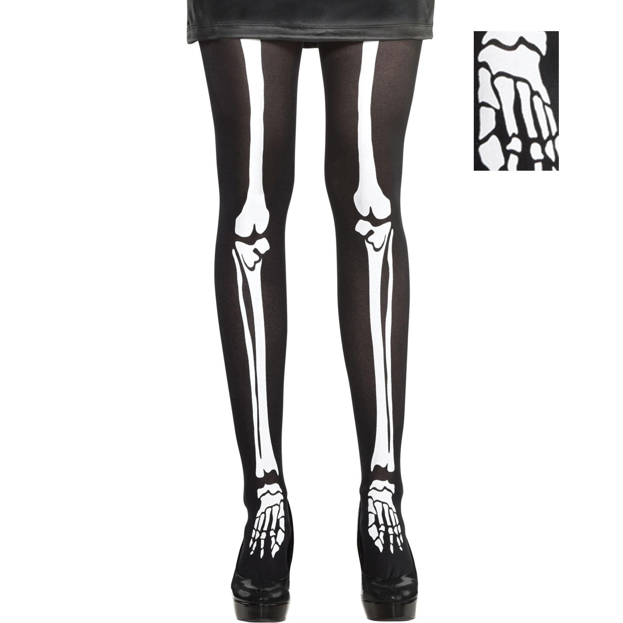 Skeleton costume tights
