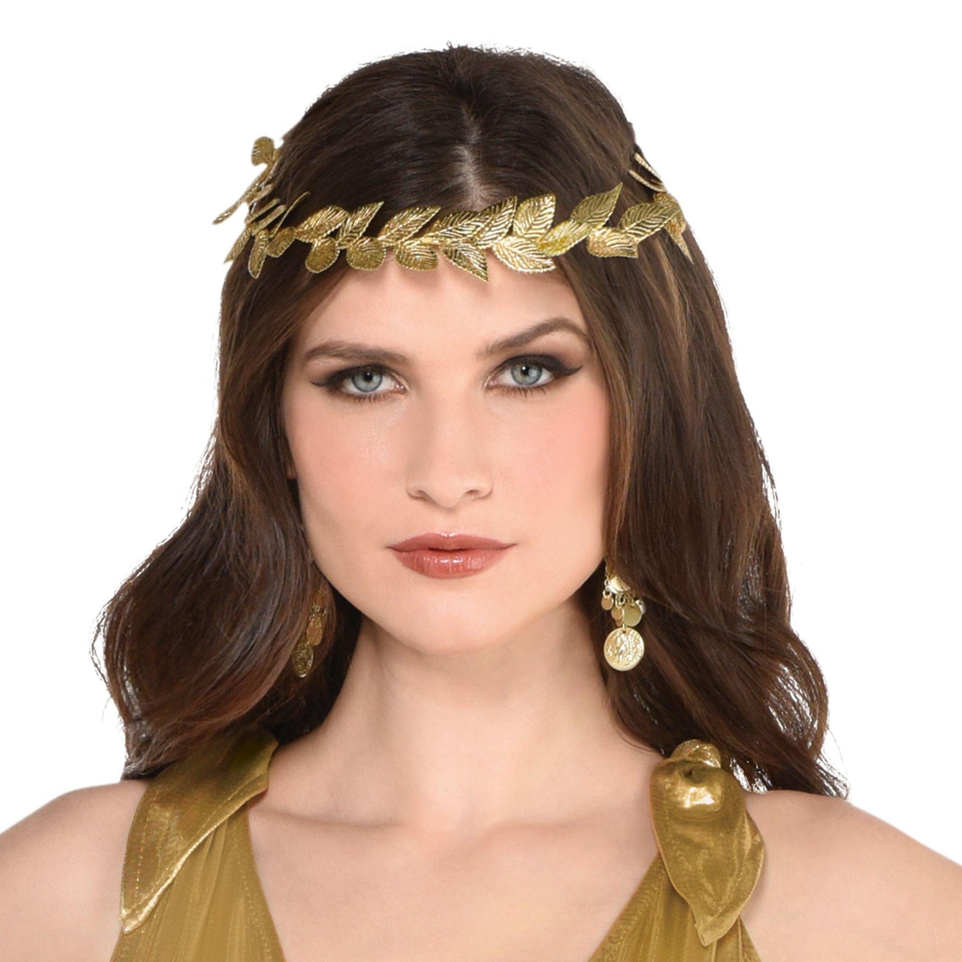 Gold Roman goddess laurel wreath costume headband