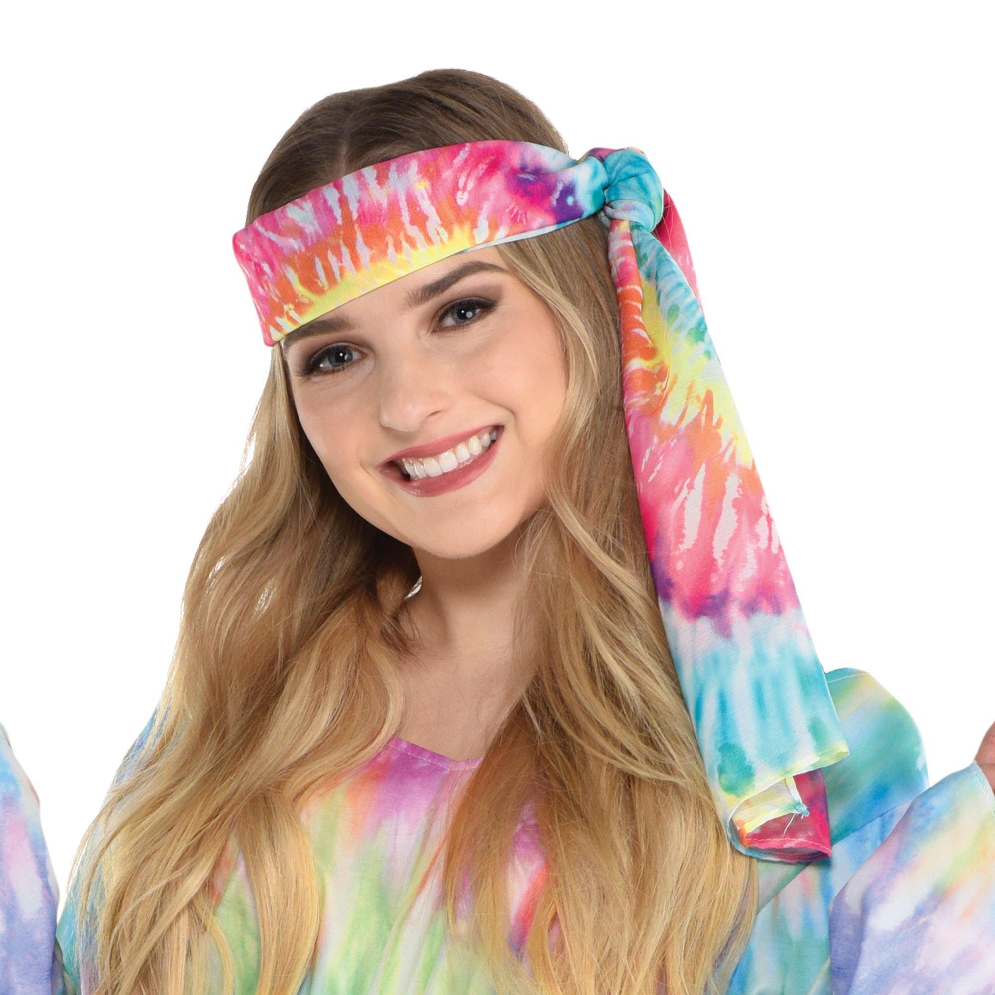 Hippie tie-dye costume headscarf