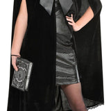 Hooded costume cape with oversized bow