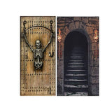 71 in. Skeleton Entrance Door Cover - Halloween decor at Party Pig Austin
