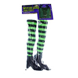 2-Count Green Witch Leg Yard Stakes - Halloween decor at Party Pig Austin