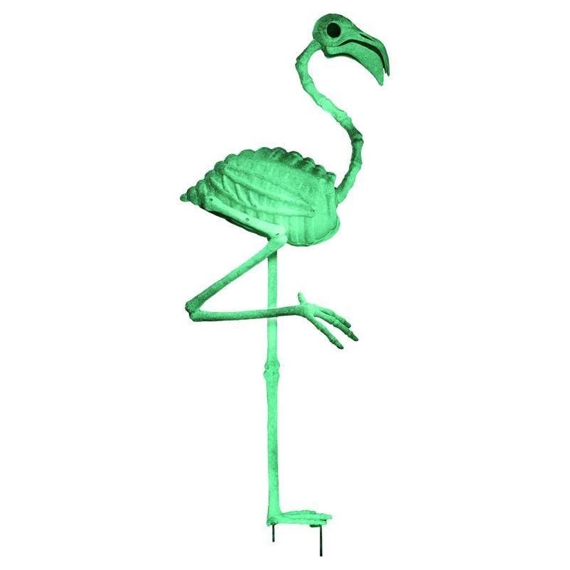 34 in. Skeleton Flamingo - Halloween decor at Party Pig Austin