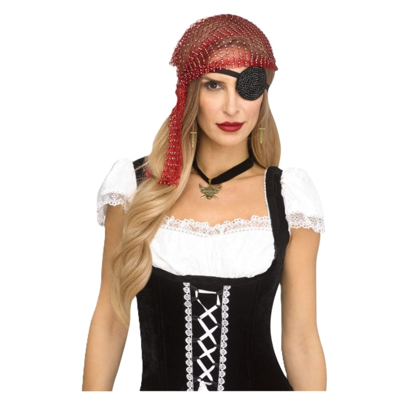Adult Burgundy Pirate Bling Kit, 6 Pieces