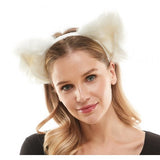 White Furry Cat Ear Headband