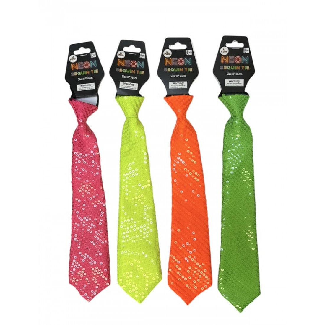 Neon Sequin Costume Tie, Assorted