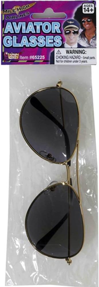 Gold Aviator Costume Glasses