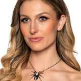 Spider Diamond-Look Costume Necklace