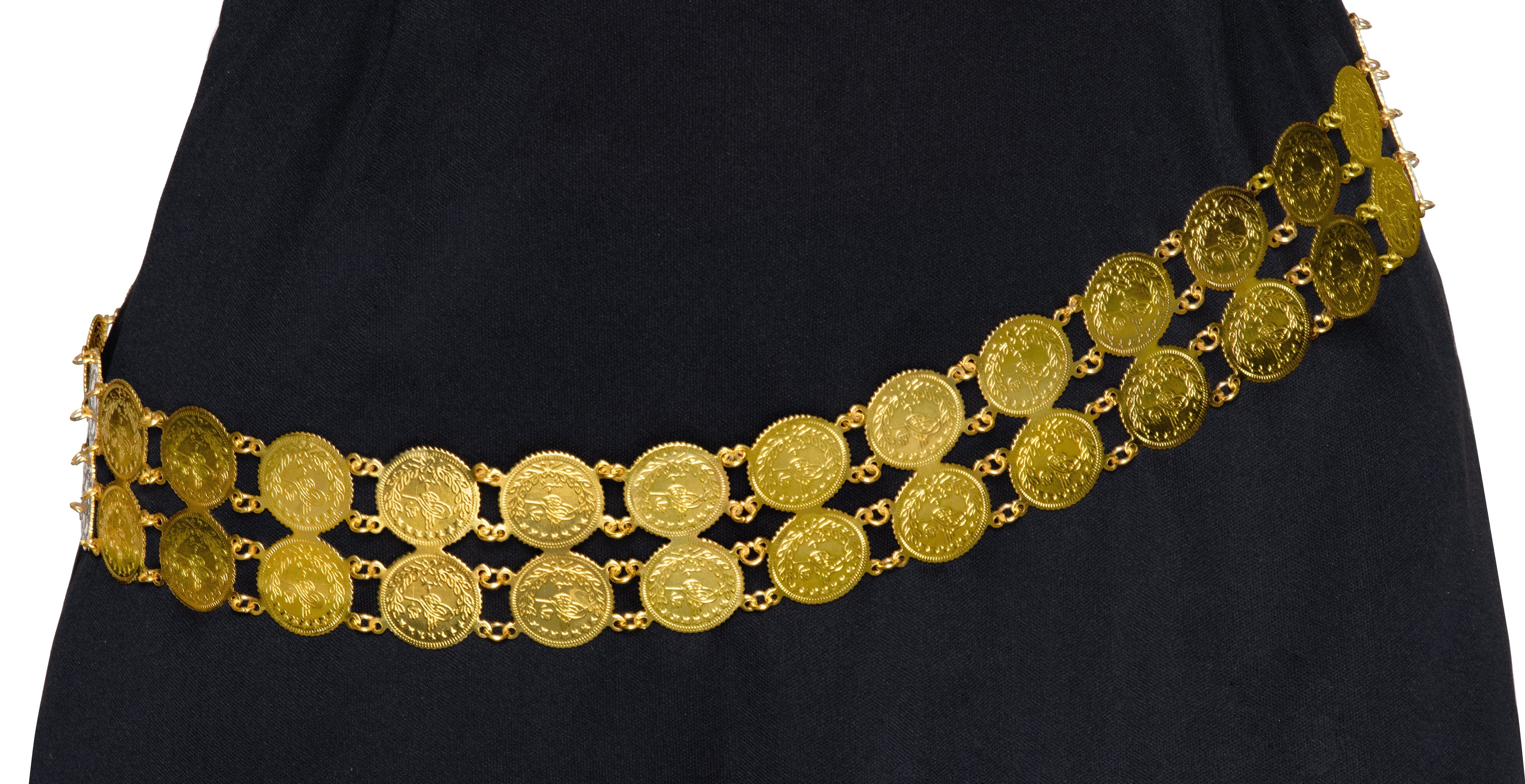 Adult Gold-Tone Coin Hip Chain Costume Belt