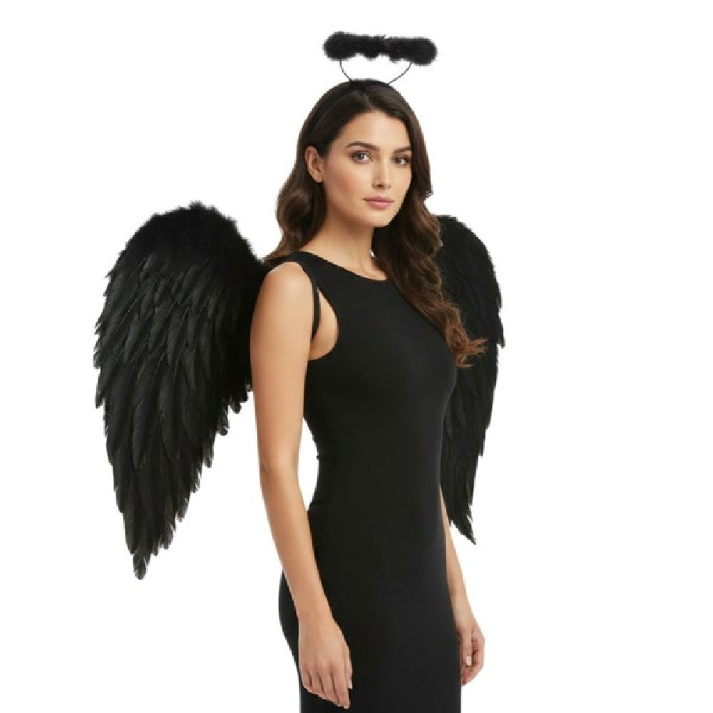 Adult Black Angel Costume Accessory Kit