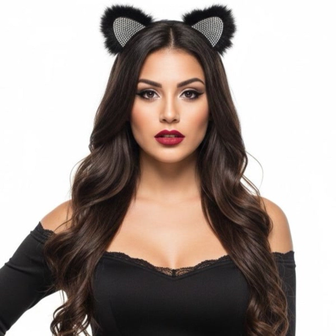 Adult Furry Rhinestone Costume Ears